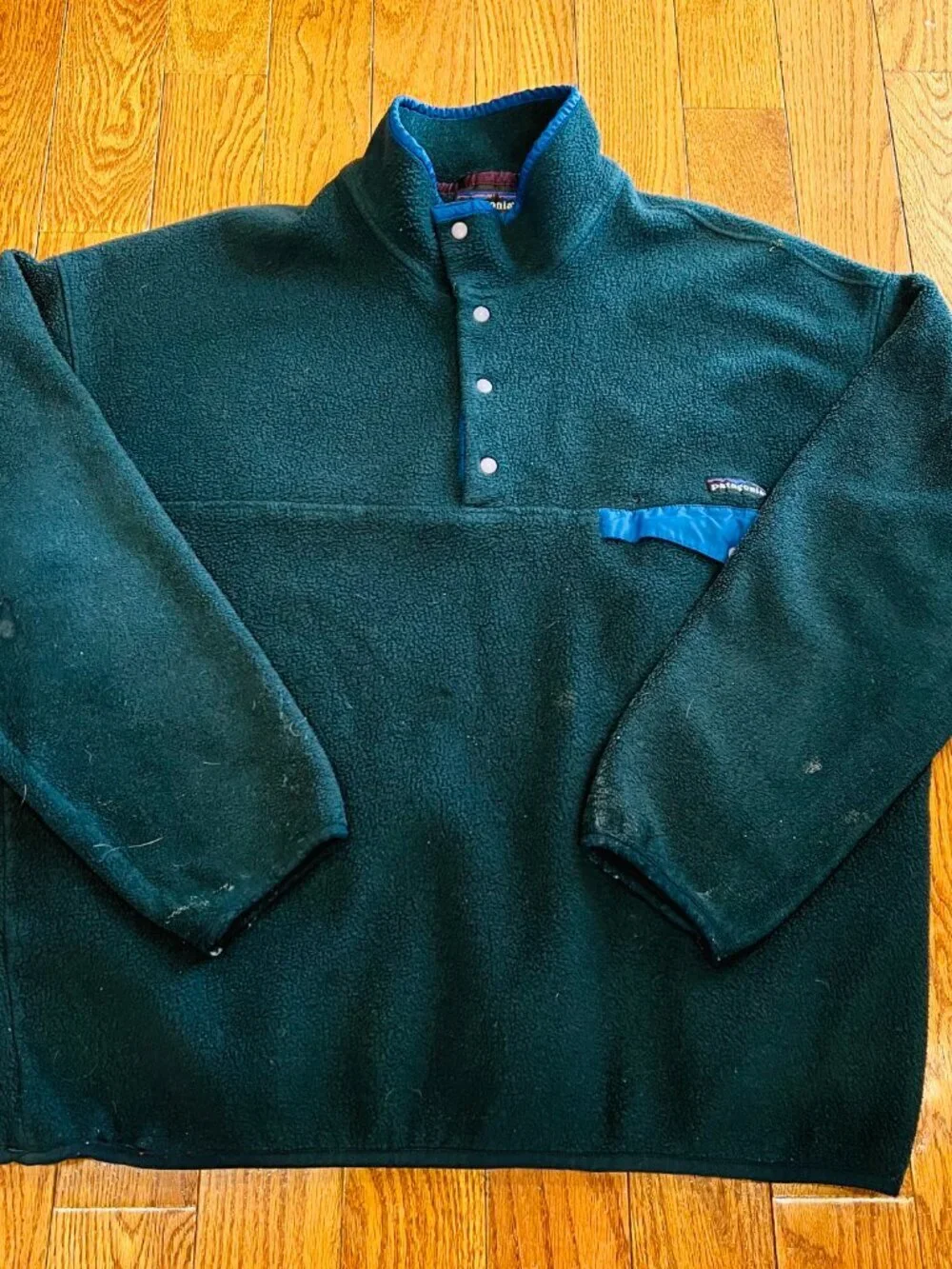 Vintage Patagonia Synchilla X Large Snap-T Pullover Fleece USA Green 90s XL